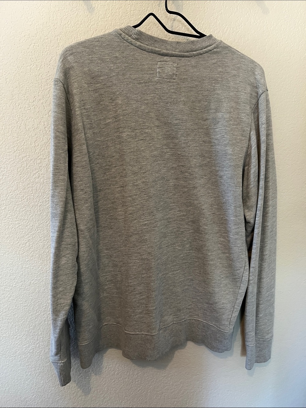 Champion Heather Gray Crewneck with Navy & Red Script Logo - Picture 4 of 4